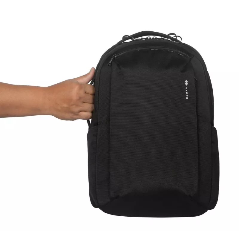 Rucksack HYPER HyperPack HP21PBKGL für Laptops bis 40,6 cm (16 Zoll) – schwarz, PET/Polyester