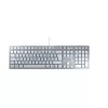 CHERRY KC 6000 schlank Tastatur Universal USB AZERTY Belgisch Silber, Weiß