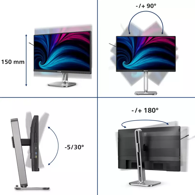 Philips 4000 series 24B2U4301/00 Computer Monitor 60,5 cm (23,8 Zoll) 1920 x 1080 Pixel Full HD LCD Grau