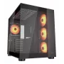 COUGAR PC Midi-Tower Gehäuse FV150 ARGB — Schwarz, ATX/MicroATX/Mini-ITX, 3x120 mm vorne + 1x120 mm hinten, 2x3,5 Zoll & 2x2,5 Zoll Schächte