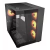 COUGAR PC Midi-Tower Gehäuse FV150 ARGB — Schwarz, ATX/MicroATX/Mini-ITX, 3x120 mm vorne + 1x120 mm hinten, 2x3,5 Zoll & 2x2,5 Zoll Schächte
