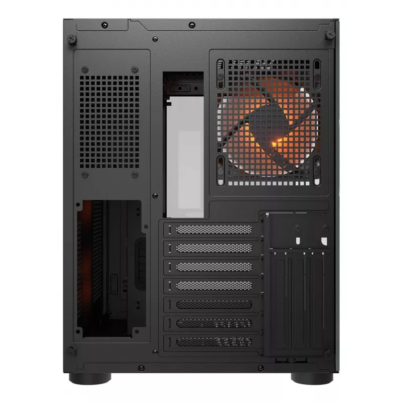 COUGAR PC Midi-Tower Gehäuse FV150 ARGB — Schwarz, ATX/MicroATX/Mini-ITX, 3x120 mm vorne + 1x120 mm hinten, 2x3,5 Zoll & 2x2,5 Zoll Schächte
