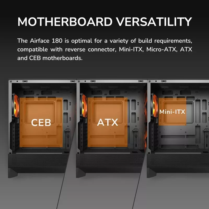 COUGAR Midi-Tower-Gehäuse, Airface 180, ARGB, Schwarz