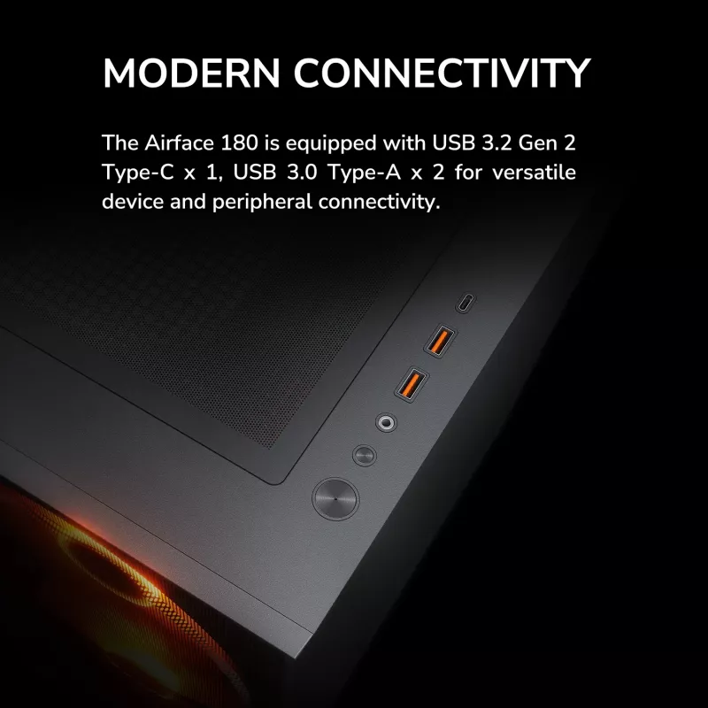 COUGAR Midi-Tower-Gehäuse, Airface 180, ARGB, Schwarz