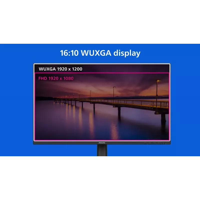 Philips 3000 series 24B2U3301D/00 Computer Monitor 61,2 cm (24,1 Zoll) 1920 x 1200 Pixel WUXGA LCD Schwarz