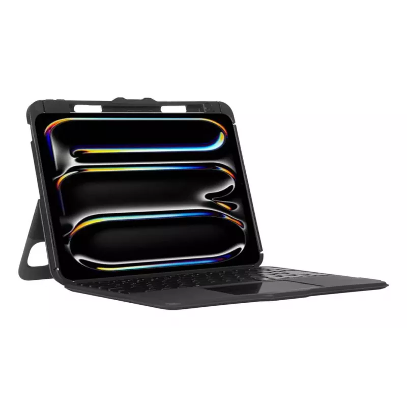 Targus VersaVu Spanische Bluetooth-Tastatur-Trackpad-Hülle für iPad 13 Zoll, Schwarz