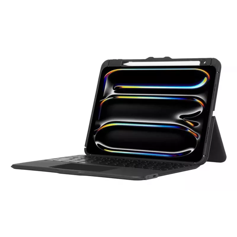 Targus VersaVu Spanische Bluetooth-Tastatur-Trackpad-Hülle für iPad 13 Zoll, Schwarz