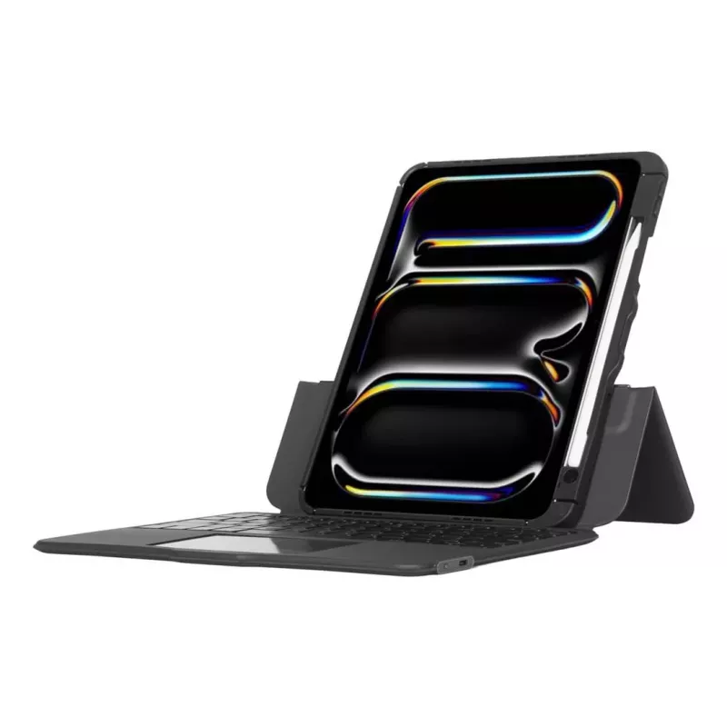 Targus VersaVu Spanische Bluetooth-Tastatur-Trackpad-Hülle für iPad 13 Zoll, Schwarz