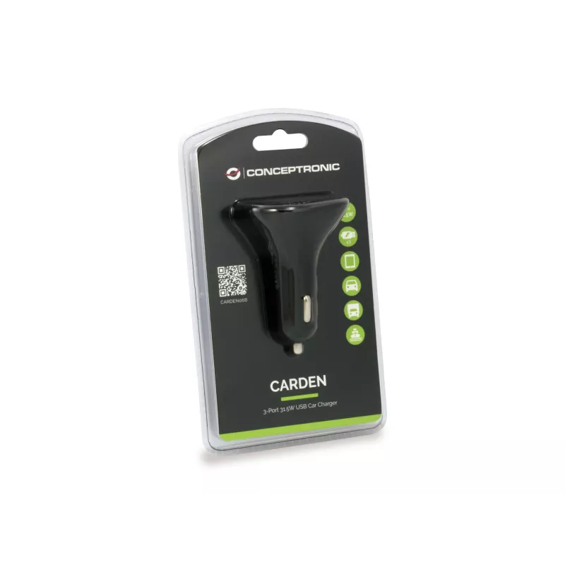 Conceptronic CARDEN06B Mobiles Ladegerät Universal Schwarz Zigarettenanzünder Auto