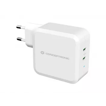 Conceptronic ALTHEA 2-Port 100W GaN USB-C PD Ladegerät, Innenbereich, Wechselstrom, 5 V, 5 A, Weiß