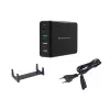 Conceptronic OZUL 4-Port 65W USB PD Desktop-Ladegerät, Innenbereich, AC, 5 V, Schwarz