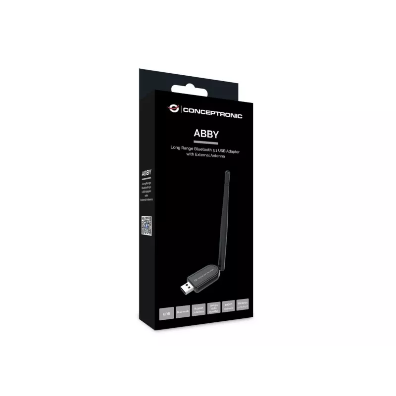 Conceptronic ABBY Long Range Bluetooth 5.1 USB-Adapter mit externer Antenne