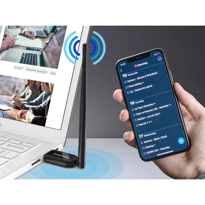 Conceptronic ABBY Long Range Bluetooth 5.1 USB-Adapter mit externer Antenne