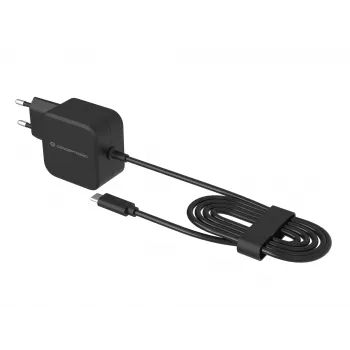 Conceptronic OZUL04BE 67W GaN USB PD Ladegerät, integriertes USB-C-Kabel