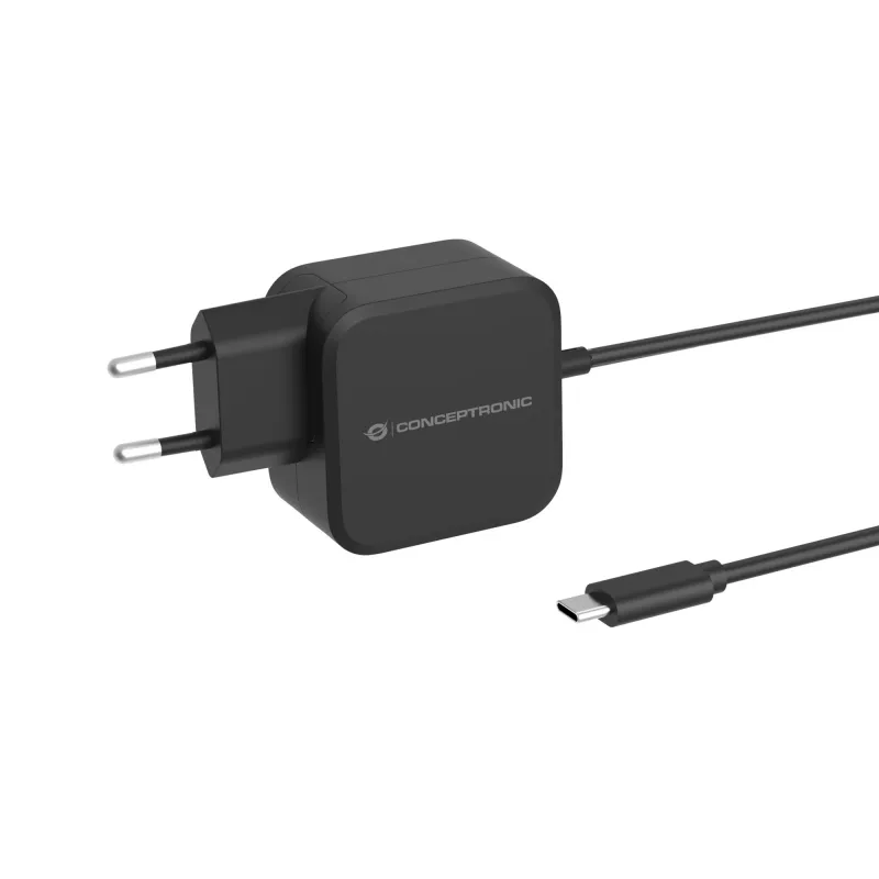Conceptronic OZUL04BE 67W GaN USB PD Ladegerät, integriertes USB-C-Kabel