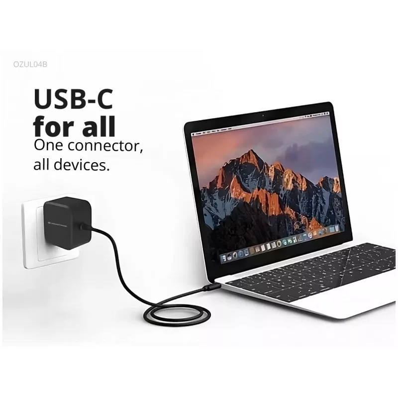 Conceptronic OZUL04BE 67W GaN USB PD Ladegerät, integriertes USB-C-Kabel