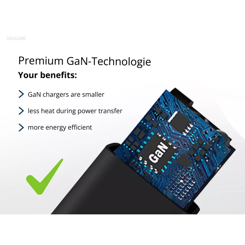 Conceptronic OZUL04BE 67W GaN USB PD Ladegerät, integriertes USB-C-Kabel