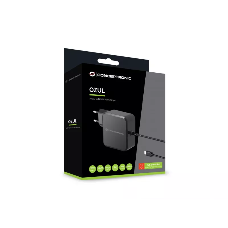 Conceptronic OZUL05BE mobiles Ladegerät Universal Schwarz AC Indoor