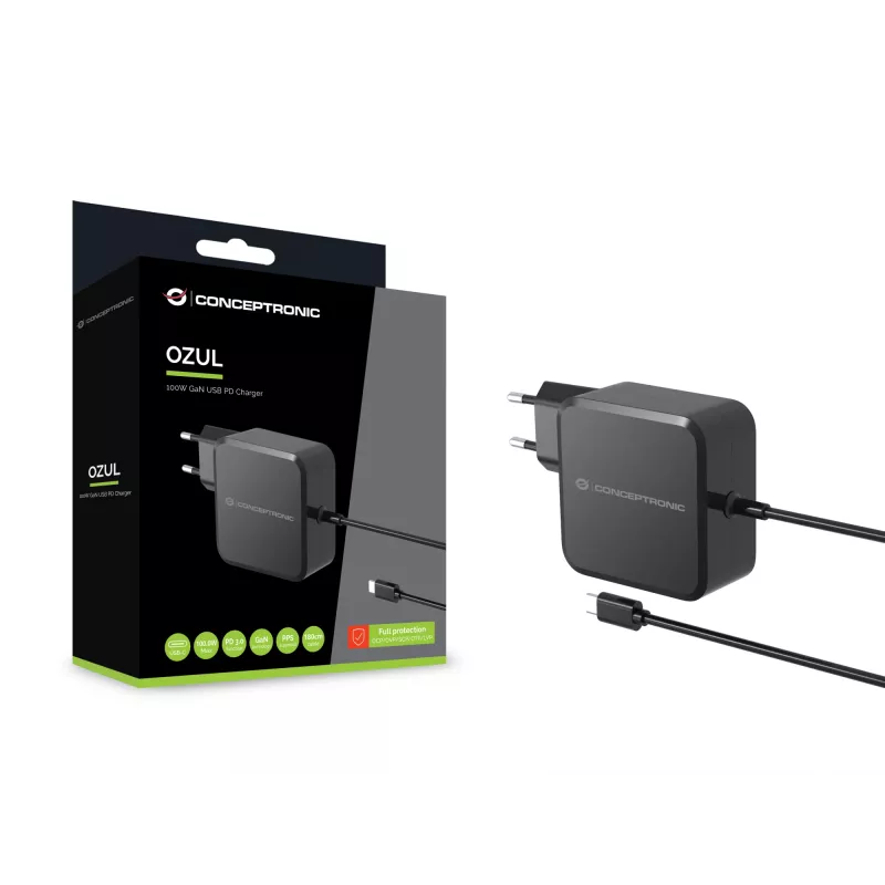 Conceptronic OZUL05BE mobiles Ladegerät Universal Schwarz AC Indoor