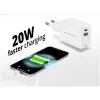 Conceptronic 2-Port 20W GaN USB PD Ladegerät, USB-C x 1, USB-A x 1 ALTHEA15W