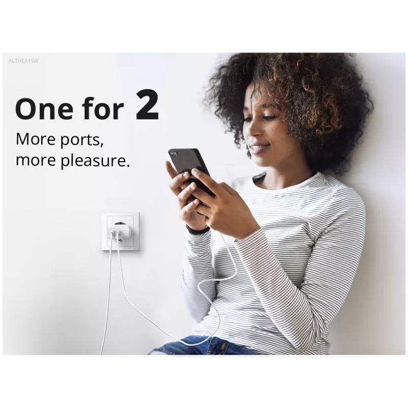 Conceptronic 2-Port 20W GaN USB PD Ladegerät, USB-C x 1, USB-A x 1 ALTHEA15W