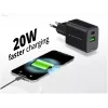 Conceptronic 2-Port 20W GaN USB PD Ladegerät, USB-C x 1, USB-A x 1, QC 3.0, PPS