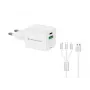 Conceptronic 2-Port 33W GaN USB PD Ladegerät mit 3-in-1 Ladekabel, USB-C x 1, USB-A x 1, QC 3.0, PPS
