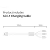 Conceptronic 2-Port 33W GaN USB PD Ladegerät mit 3-in-1 Ladekabel, USB-C x 1, USB-A x 1, QC 3.0, PPS