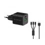 Conceptronic 2-Port 33W GaN USB PD Ladegerät mit 3-in-1 Ladekabel, USB-C x 1, USB-A x 1, QC 3.0, PPS