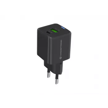 Conceptronic 2-Port 33W GaN USB PD Ladegerät mit 3-in-1 Ladekabel, USB-C x 1, USB-A x 1, QC 3.0, PPS