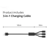 Conceptronic 2-Port 33W GaN USB PD Ladegerät mit 3-in-1 Ladekabel, USB-C x 1, USB-A x 1, QC 3.0, PPS