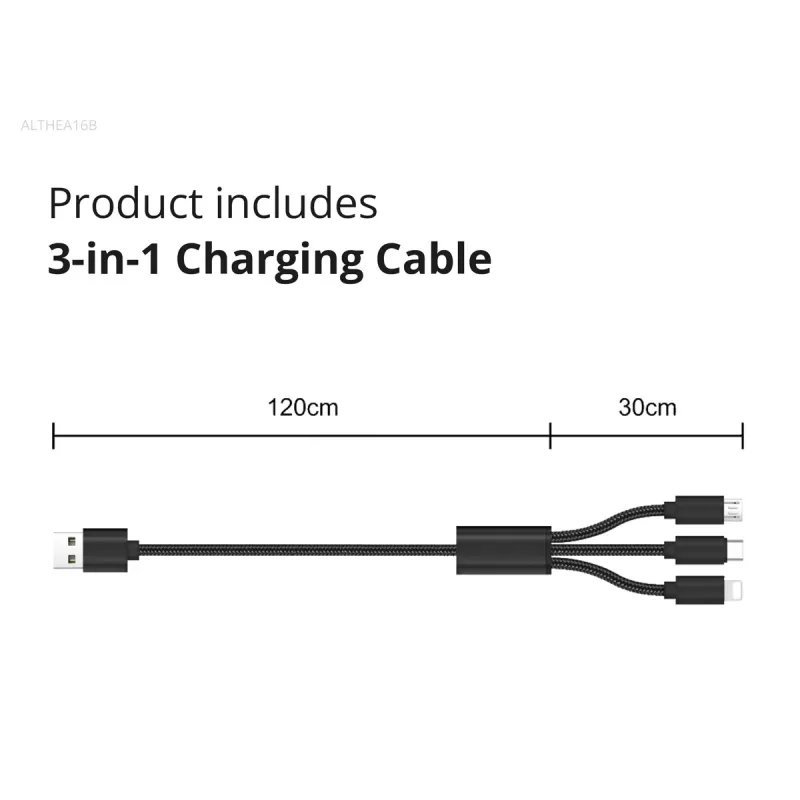 Conceptronic 2-Port 33W GaN USB PD Ladegerät mit 3-in-1 Ladekabel, USB-C x 1, USB-A x 1, QC 3.0, PPS