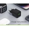 Conceptronic 2-Port 33W GaN USB PD Ladegerät mit 3-in-1 Ladekabel, USB-C x 1, USB-A x 1, QC 3.0, PPS