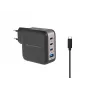 Conceptronic 4-Port 100W GaN USB PD Ladegerät mit USB-C Ladekabel, USB-C x 3, USB-A x 1, QC 3.0, PPS
