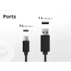 Conceptronic 4-Port 100W GaN USB PD Ladegerät mit USB-C Ladekabel, USB-C x 3, USB-A x 1, QC 3.0, PPS