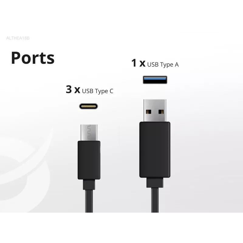 Conceptronic 4-Port 100W GaN USB PD Ladegerät mit USB-C Ladekabel, USB-C x 3, USB-A x 1, QC 3.0, PPS