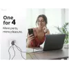 Conceptronic 4-Port 100W GaN USB PD Ladegerät mit USB-C Ladekabel, USB-C x 3, USB-A x 1, QC 3.0, PPS
