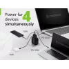 Conceptronic 4-Port 100W GaN USB PD Ladegerät mit USB-C Ladekabel, USB-C x 3, USB-A x 1, QC 3.0, PPS
