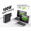 Conceptronic 4-Port 100W GaN USB PD Ladegerät mit USB-C Ladekabel, USB-C x 3, USB-A x 1, QC 3.0, PPS