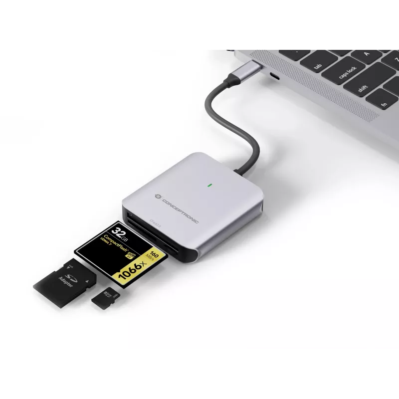 Conceptronic BIAN09G 3-in-1 Kartenleser USB 3.2 Gen 2, CFast 2.0, SD TF/MicroSD 4.0, UHS-II