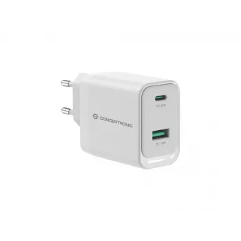 Conceptronic ALTHEA20W45 2-Port 45W GaN USB PD Ladegerät, USB-C x 1, USB-A x 1, QC 3.0, PPS, PD 3.0