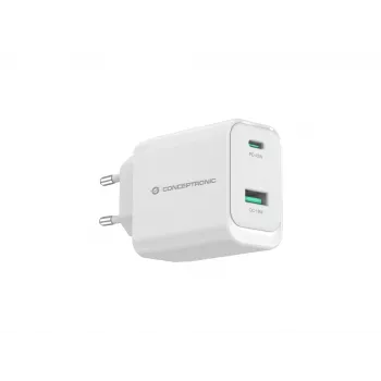Conceptronic ALTHEA20W45 2-Port 45W GaN USB PD Ladegerät, USB-C x 1, USB-A x 1, QC 3.0, PPS, PD 3.0