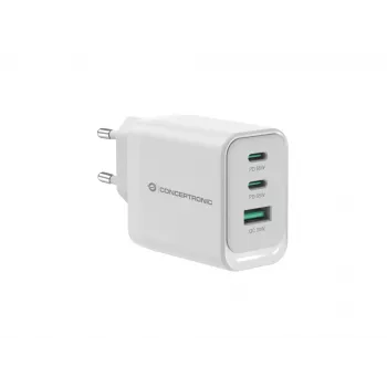 Conceptronic ALTHEA21W65 3-Port 65W GaN USB PD Ladegerät, USB-C x 2, USB-A x 1, QC 3.0, PPS, PD 3.0