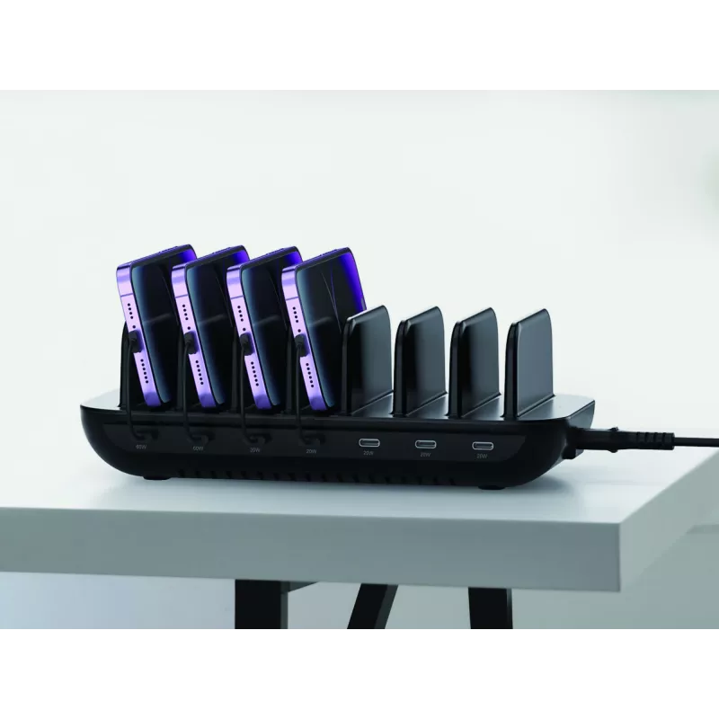Conceptronic OZUL07B 160W 7-Port USB PD Ladestation, USB-C x 7, PD 3.0