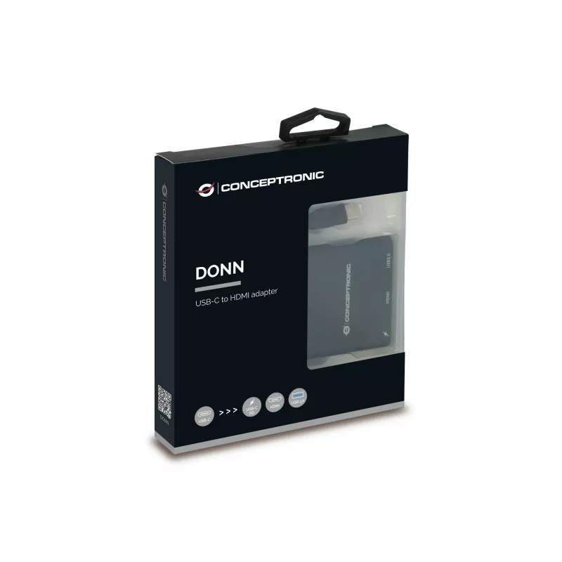 Conceptronic DONN01B Laptop-Dock/Port-Replikator USB 3.2 Gen 1 (3.1 Gen 1) Typ-C Schwarz