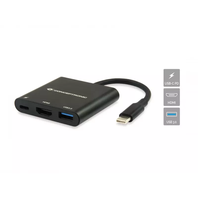 Conceptronic DONN01B Laptop-Dock/Port-Replikator USB 3.2 Gen 1 (3.1 Gen 1) Typ-C Schwarz