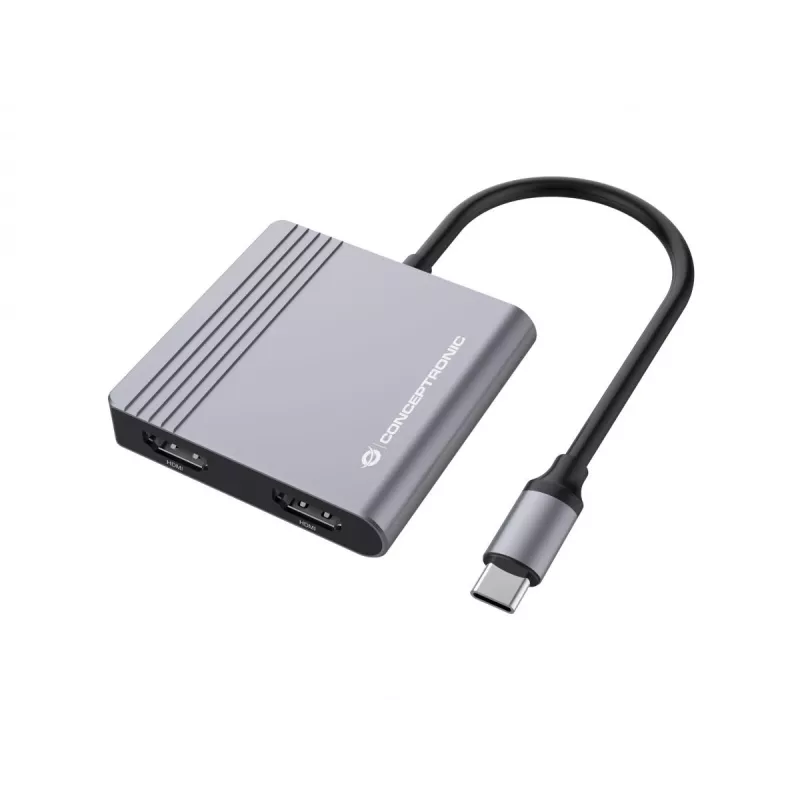 Conceptronic DONN13G Laptop-Dock/Port-Replikator Kabelgebunden USB 3.2 Gen 1 (3.1 Gen 1) Type-C Grau