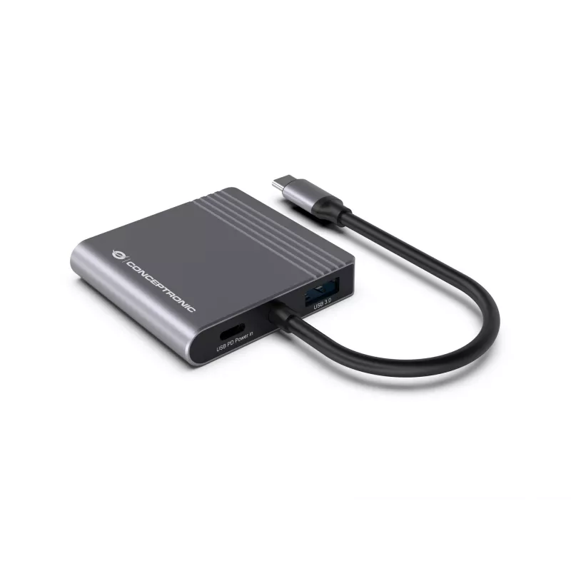 Conceptronic DONN13G Laptop-Dock/Port-Replikator Kabelgebunden USB 3.2 Gen 1 (3.1 Gen 1) Type-C Grau