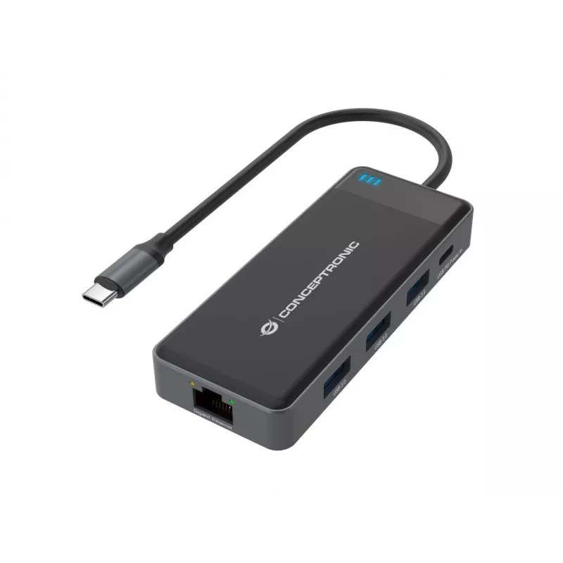 Conceptronic DONN14G Laptop-Dock/Port-Replikator Kabelgebunden USB 3.2 Gen 1 (3.1 Gen 1) Type-C Grau