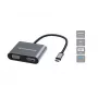 Conceptronic DONN16G Kabelgebunden USB 3.2 Gen 1 Typ-C Grau 100W 4K Ultra HD